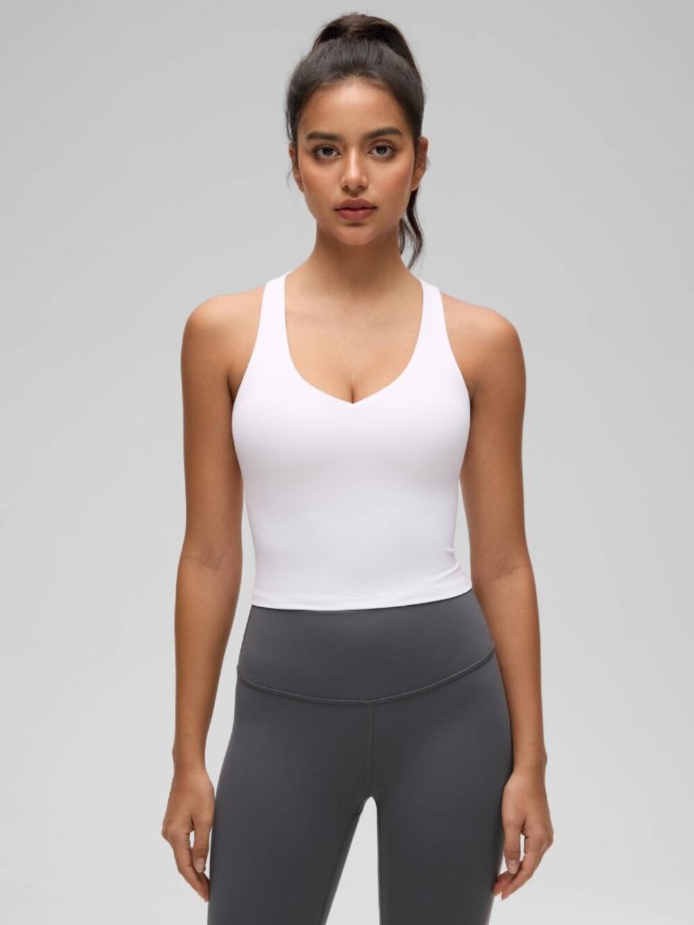 Butterluxe V Neck Racerback Shelf Bra Tank